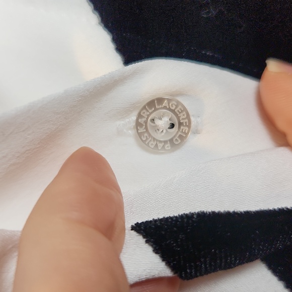 Karl Lagerfeld Colorblock Button-Down Shirt Size Medium - Picture 6 of 12